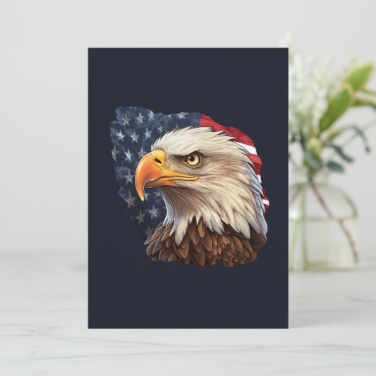 Amerikaanse vlag Bald Eagle Feestdagenkaart (Staand voorkant)