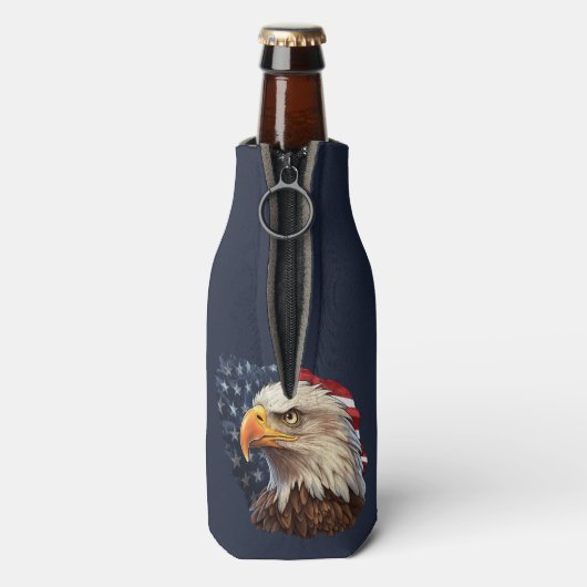 Amerikaanse vlag Bald Eagle Flesjeskoeler (Fles Achterkant)