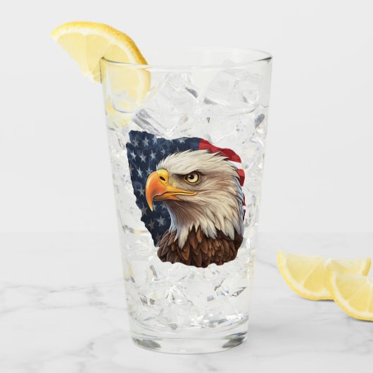 Amerikaanse vlag Bald Eagle Glas (Voorkant ijs)