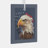 Amerikaanse vlag Bald Eagle Glas Ornament (Voorkant Rechts)