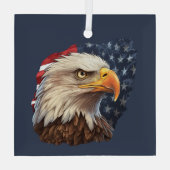 Amerikaanse vlag Bald Eagle Glas Ornament (Achterkant)