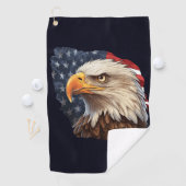 Amerikaanse vlag Bald Eagle Golfhanddoek (Insitu)