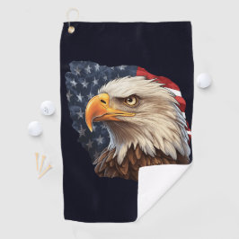 Amerikaanse vlag Bald Eagle Golfhanddoek
