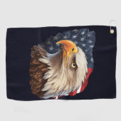 Amerikaanse vlag Bald Eagle Golfhanddoek (Horizontaal)