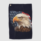 Amerikaanse vlag Bald Eagle Golfhanddoek (Voorkant)
