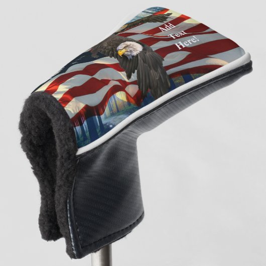 Amerikaanse vlag Bald Eagle Golfheadcover (3/4 voorkant)