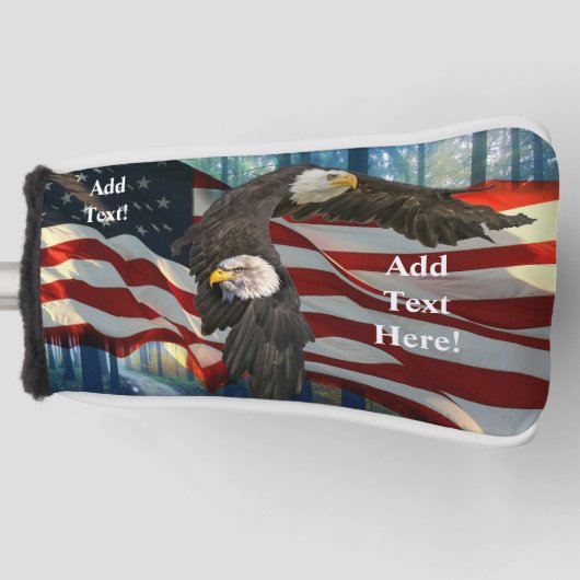 Amerikaanse vlag Bald Eagle Golfheadcover (Voorkant)