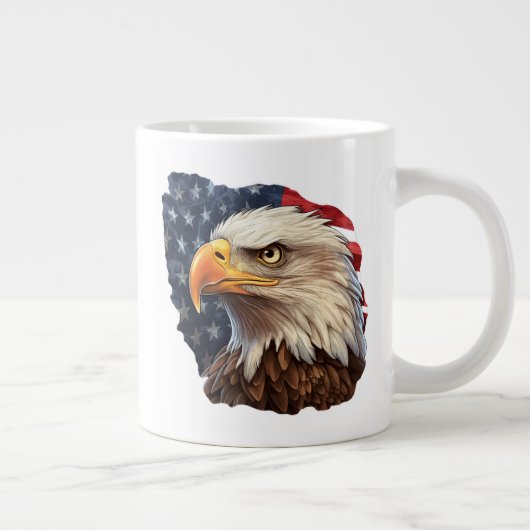 Amerikaanse vlag Bald Eagle Grote Koffiekop (Rechts)