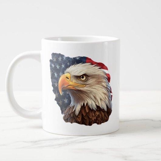 Amerikaanse vlag Bald Eagle Grote Koffiekop (Links)