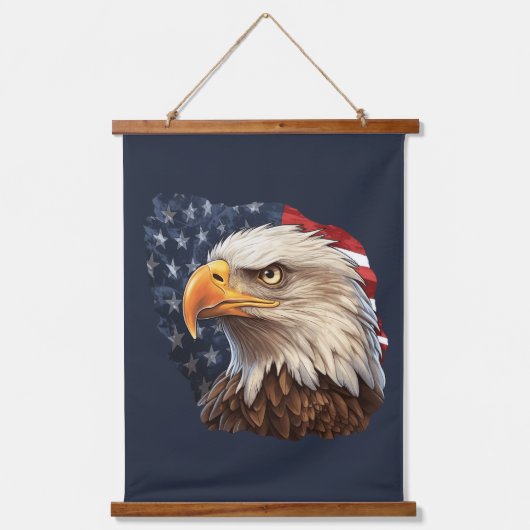 Amerikaanse vlag Bald Eagle Hangend Wandkleed (Voorkant)