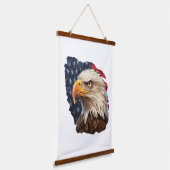 Amerikaanse vlag Bald Eagle Hangend Wandkleed (Gebogen)