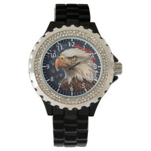 Amerikaanse vlag Bald Eagle Horloge