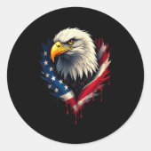 Amerikaanse vlag Bald Eagle Independence Day _3 Ronde Sticker (Voorkant)