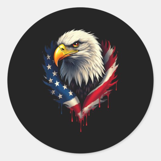 Amerikaanse vlag Bald Eagle Independence Day _3 Ronde Sticker (Voorkant)