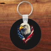 Amerikaanse vlag Bald Eagle Independence Day _3 Sleutelhanger (Voorkant)