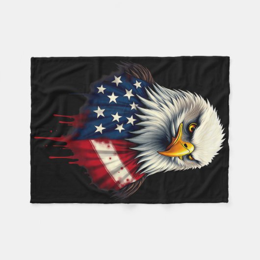 Amerikaanse vlag Bald Eagle Independence Day _4 Fleece Deken (Voorkant (Horizontaal))