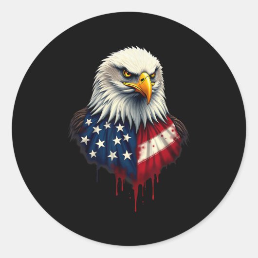 Amerikaanse vlag Bald Eagle Independence Day _4 Ronde Sticker (Voorkant)