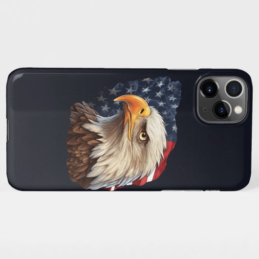 Amerikaanse vlag Bald Eagle iPhone Hoesje (Achterkant horizontaal)