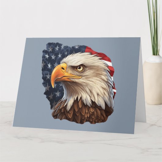 Amerikaanse vlag Bald Eagle Kaart (Voorkant)