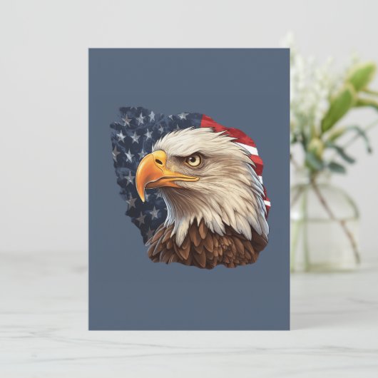 Amerikaanse vlag Bald Eagle Kaart (Staand voorkant)