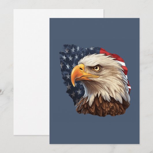Amerikaanse vlag Bald Eagle Kaart (Voorkant / Achterkant)