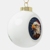 Amerikaanse vlag Bald Eagle Keramische Bal Ornament (Links)