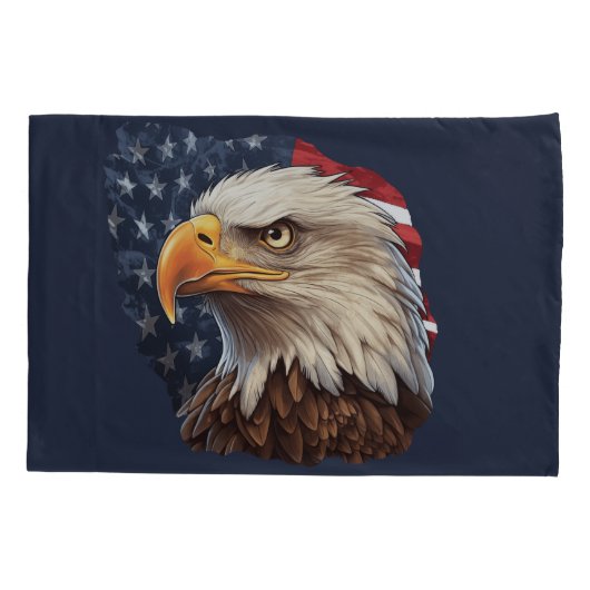Amerikaanse vlag Bald Eagle Kussensloop (Achterkant)