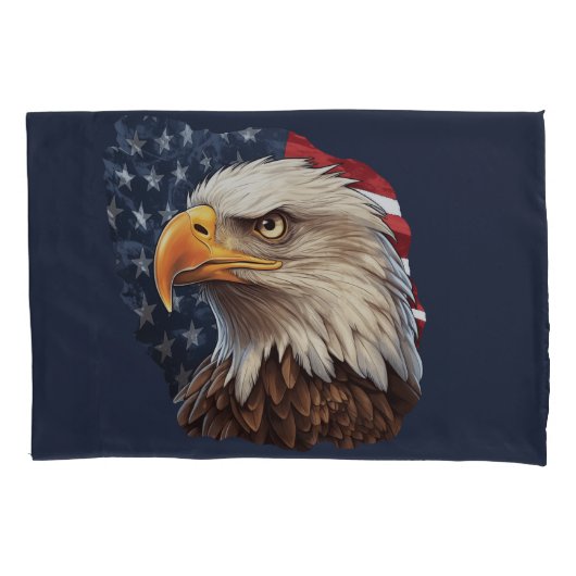 Amerikaanse vlag Bald Eagle Kussensloop (Voorkant)