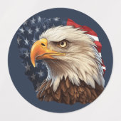 Amerikaanse vlag Bald Eagle Labels (Design 2)