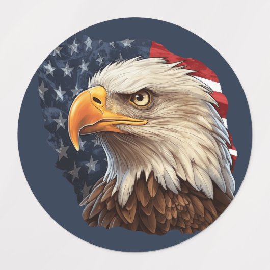 Amerikaanse vlag Bald Eagle Labels (Design 2)