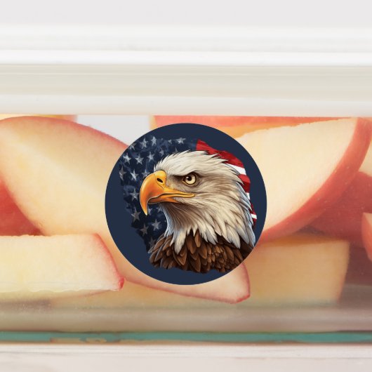 Amerikaanse vlag Bald Eagle Labels (Aangebracht)