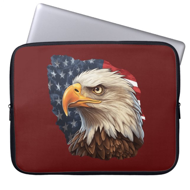 Amerikaanse vlag Bald Eagle Laptop Sleeve (Voorkant)