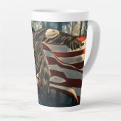 Amerikaanse vlag Bald Eagle Latte Mok (Rechterhoek)