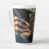 Amerikaanse vlag Bald Eagle Latte Mok (Linkerhoek)