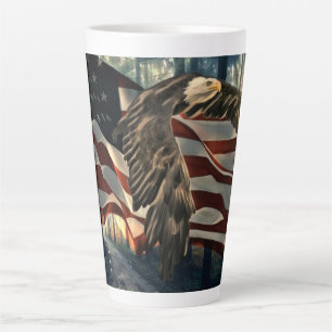 Amerikaanse vlag Bald Eagle Latte Mok