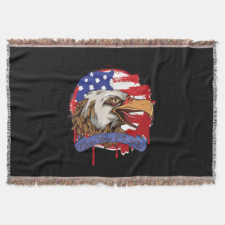 Amerikaanse vlag Bald Eagle leeft vrij of sterft Deken