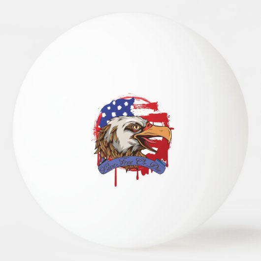 Amerikaanse vlag Bald Eagle leeft vrij of sterft Pingpongbal (Achterkant)