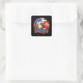 Amerikaanse vlag Bald Eagle leeft vrij of sterft Vierkante Sticker (Tas)