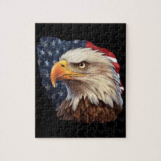 Amerikaanse vlag Bald Eagle Legpuzzel (Verticaal)