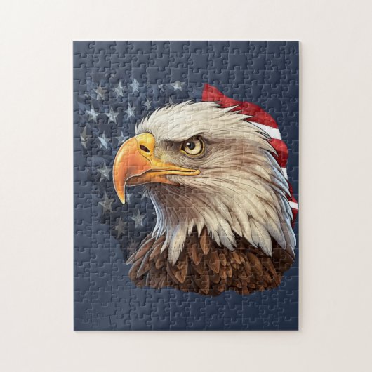 Amerikaanse vlag Bald Eagle Legpuzzel (Verticaal)