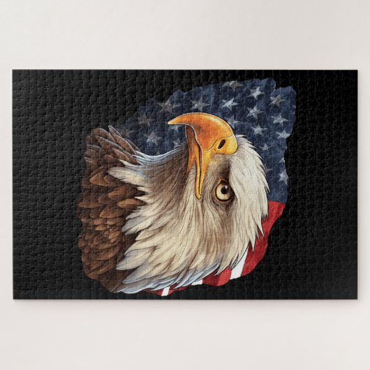 Amerikaanse vlag Bald Eagle Legpuzzel (Horizontaal)
