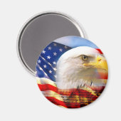 Amerikaanse vlag Bald Eagle Magneet (Voorkant / Achterkant)