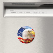 Amerikaanse vlag Bald Eagle Magneet (Insitu (Vaatwasser))