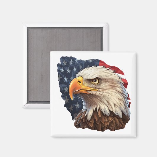 Amerikaanse vlag Bald Eagle Magneet (Voorkant / Achterkant)
