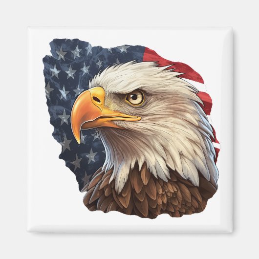 Amerikaanse vlag Bald Eagle Magneet (Voorkant)