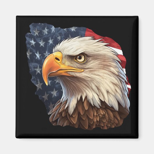 Amerikaanse vlag Bald Eagle Magneet (Voorkant)