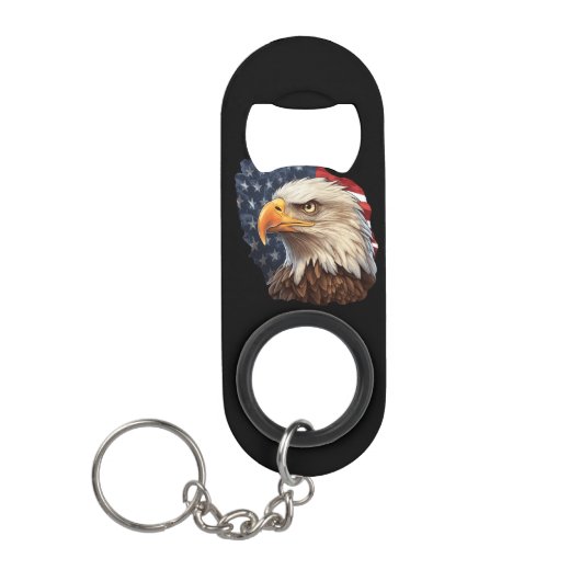 Amerikaanse vlag Bald Eagle Mini Flessenopener (Voorkant)
