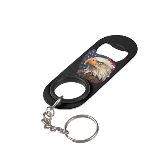 Amerikaanse vlag Bald Eagle Mini Flessenopener (Achterkant Gekanteld)