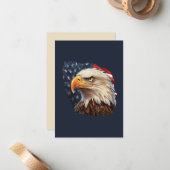 Amerikaanse vlag Bald Eagle Notitiekaartje (Voorkant / Achterkant in situ)