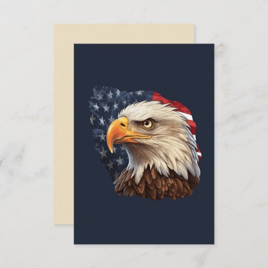 Amerikaanse vlag Bald Eagle Notitiekaartje (Voorkant / Achterkant)